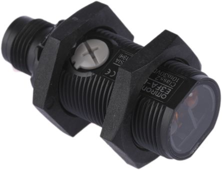 Omron E3F Zylindrisch Optischer Sensor, Diffus, Bereich 1 M, PNP Ausgang, 4-poliger M12-Steckverbinder