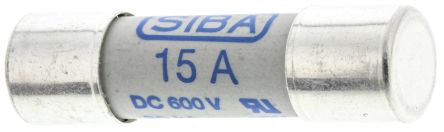 SIBA URZ Feinsicherung / 15A 10 X 38mm 600V Dc Keramik GPV, GR
