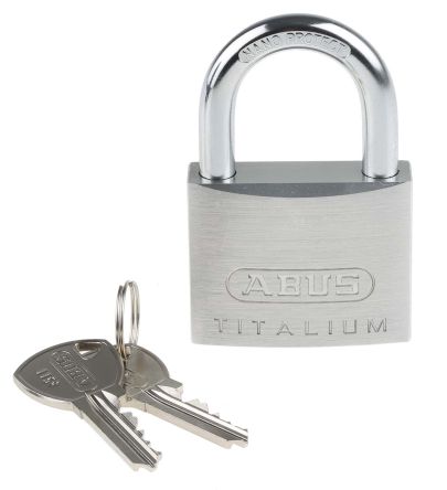 ABUS Titalium Vorhängeschloss Mit Schlüssel Grau Gleichschließend, Bügel-Ø 8mm X 37mm