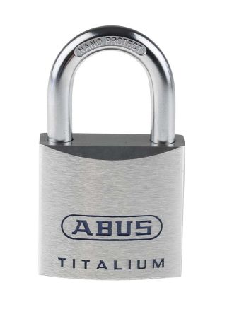 ABUS Titalium Vorhängeschloss Mit Schlüssel Grau Gleichschließend, Bügel-Ø 8mm X 37.5mm