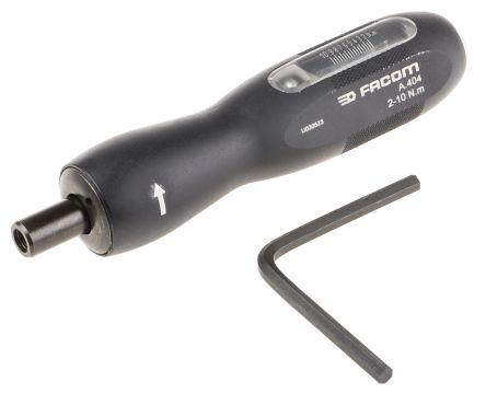 Facom Adjustable Hex Torque Screwdriver, 2 → 10Nm, 1/4 In Drive, ±6 % Accuracy
