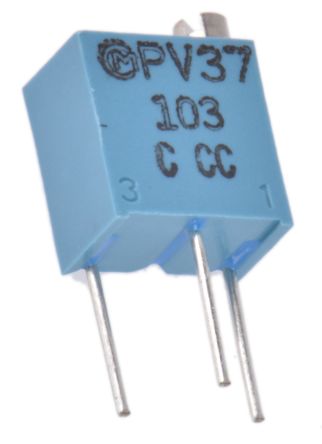 Bourns PV37 12-Gang THT Trimmer-Potentiometer, Einstellung Von Oben, 10kΩ, ±10%, 0.25W, Lötstift, L. 6.4mm