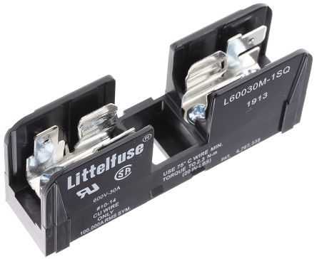 Littelfuse 30A Rail Mount Fuse Holder For 10 X 38mm Fuse, 1P, 600V Ac