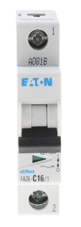 Eaton Moeller MCB Leitungsschutzschalter Typ C, 1-polig 16A 230 → 400V, Abschaltvermögen 6 KA XEffect