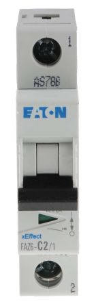 Eaton Moeller MCB Leitungsschutzschalter Typ C, 1-polig 2A 230 → 400V, Abschaltvermögen 6 KA XEffect