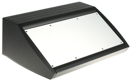 METCASE Caja De Consola, Serie Unidesk, De Aluminio De Color Negro, Con Frontal Inclinado, 300 X 200 X 102mm