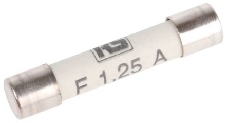 RS PRO 陶瓷保险管, 1.25A, 500V 交流, 6.3 x 32mm, 熔断速度F