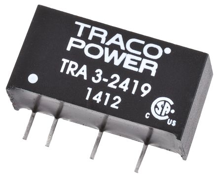 TRACOPOWER TRA 3 DC/DC-Wandler 3W 24 V Dc IN, 9V Dc OUT / 333mA 1kV Dc Isoliert