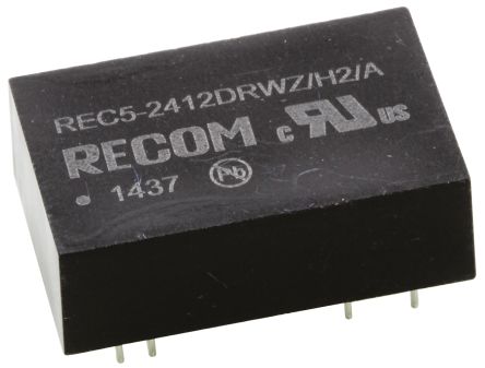 Recom REC5 DC/DC-Wandler 5W 24 V Dc IN, ±12V Dc OUT / ±210mA 2kV Dc Isoliert