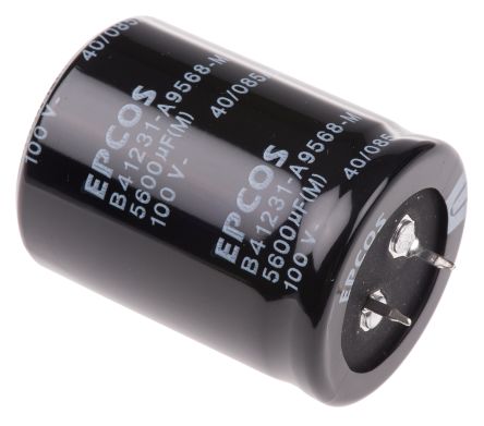 EPCOS Condensateur Série B41231, Aluminium électrolytique 5600μF, 100V C.c.
