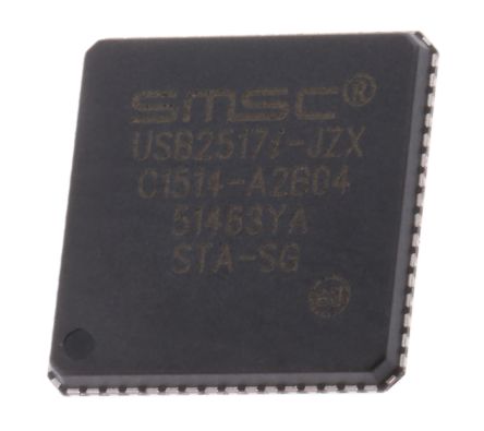 Microchip 7-Kanal USB-Controller, 480Mbit/s Transceiver-IC USB 2.0 Single 64-Pin (3,3 V), QFN