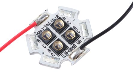 Intelligent LED Solutions ILS, OSLON Black PowerStar IR-LED Array, PCB 3960mW, 940nm, 3740 MW, ±45°, 2-Pin, Oberflächenmontage 4-LEDs