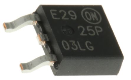 Onsemi NTD25P03LG P-Kanal, SMD MOSFET 30 V / 25 A 75 W, 3-Pin DPAK (TO-252)