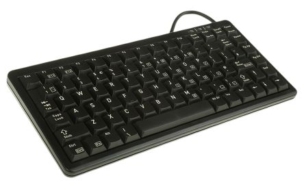 CHERRY Tastatur QWERTY (GB) Kabelgebunden Schwarz PS/2, USB Kompakt, 282 X 132 X 26mm