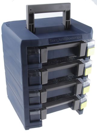 Raaco HandyBoxxser 4x4x4 Kleinteilebox Blau, 4 Fächer, 342mm X 290mm X 247mm