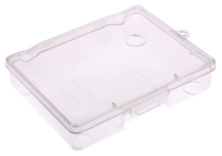 Raaco 零件收纳盒, 119mm x 27mm x 95mm, 可调储物格带透明盖板, 聚丙烯 (PP), 透明