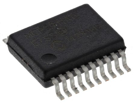 Microchip Front End Analogique MCP3911A0-E/SS, 24 Bits, 2 Voies, 125ksps, SPI, 20 Broches, SSOP
