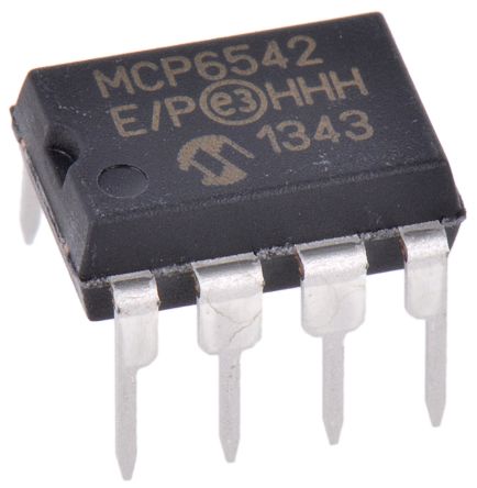 Microchip Komparator MCP6542-E/P, Push-Pull 2-Kanal PDIP 8-Pin 1,6 Bis 5,5 V