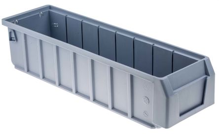 RS PRO PP Storage Bin, 400mm X 117mm, Blue
