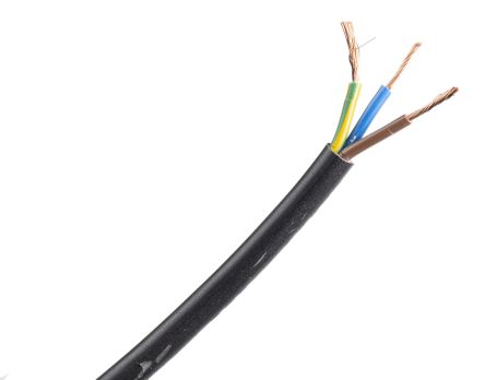 RS PRO Câbles D'alimentation 3G0,75 Mm², 100m Noir