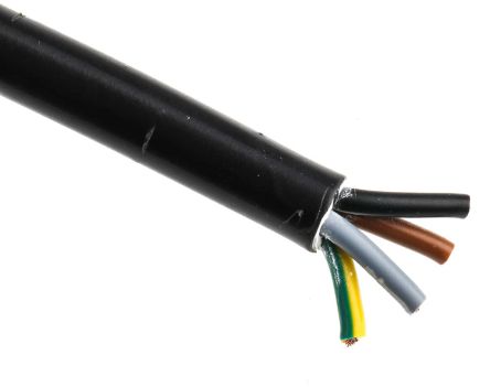 RS PRO Câbles D'alimentation 4G1,5 Mm², 100m Noir