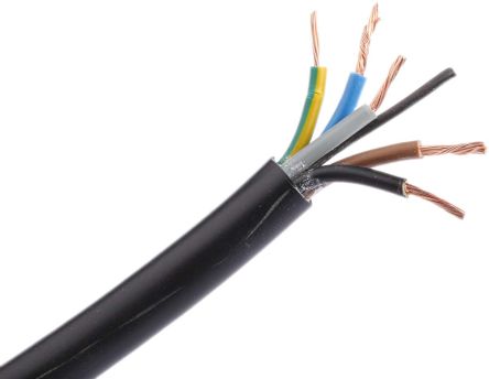 RS PRO Câbles D'alimentation 5G1,5 Mm², 100m Noir