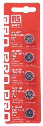 Rs Pro Lr44 Button Battery 1 5v 11 53mm Diameter Rs Components