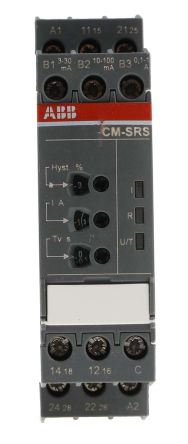 ABB CM-SRS Überwachungsrelais 1-phasig, 2-poliger Wechsler 1 A, 30mA Überstrom, Unterstrom 0.1 A, 3mA DIN-Schienen