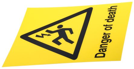 RS PRO 1 Sicherheitszeichen, Englisch, Schwarz/Gelb, Gefahr: Elektrizität, H 400 Mm B 300mm