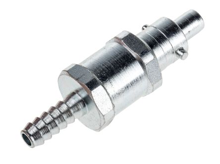 RS PRO Steel Male Pneumatic Quick Connect Coupling, G 1/4 Male 6.35mm Hose Barb