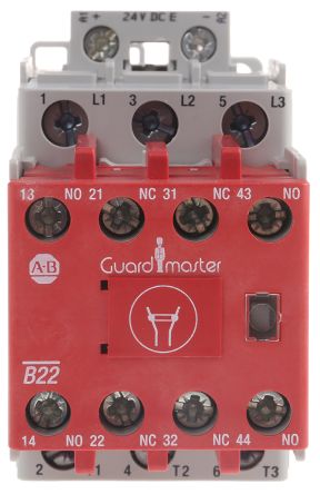 Allen Bradley 100S-C Leistungsschütz / 24 V Dc Spule, 3 -polig 2 Schließer + 2 Öffner, 690 V Ac / 37 A, Sicherheit