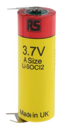 RS PRO Batteria A, Litio Cloruro Di Tionile, 3.6V, 2.1Ah, Terminale Pin PCB
