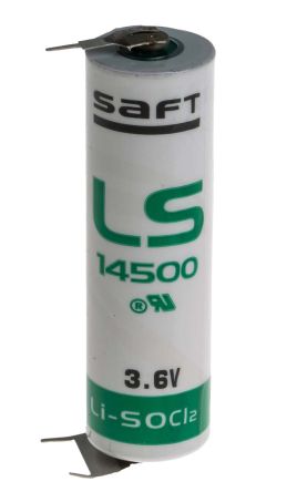 Saft Pile AA 3.6V Lithium Thionyle Chloride, 2.6Ah