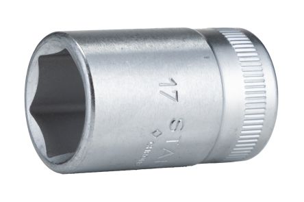 STAHLWILLE 1/2 in Drive 17mm Standard Socket, 6 point, 17mm, 38 mm Overall Length