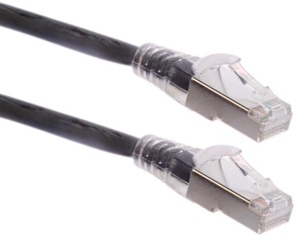 RS PRO Ethernetkabel Cat.6a, 2m, Schwarz Patchkabel, A RJ45 S/FTP Stecker, B RJ45, LSZH