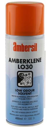 Ambersil Desengrasante Amberklene LO30, Aerosol De 400 Ml, Con Base De Disolvente, Para Limpieza