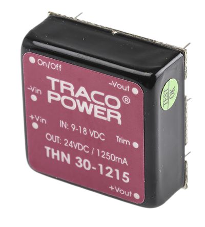 TRACOPOWER THN 30 DC/DC-Wandler 30W 12 V Dc IN, 24V Dc OUT / 1.25A 1.5kV Dc Isoliert
