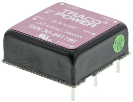 TRACOPOWER THN 30WI DC/DC-Wandler 30W 24 V Dc IN, 5V Dc OUT / 6A 1.5kV Dc Isoliert