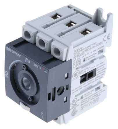 Socomec 3P Pole Isolator Switch - 32A Maximum Current, 15kW Power Rating, IP20