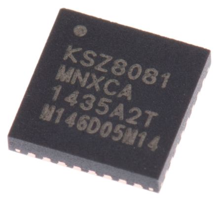 Microchip Transceiver Ethernet, KSZ8081MNXCA-TR, IEEE 802.3, QFN, 32 Broches