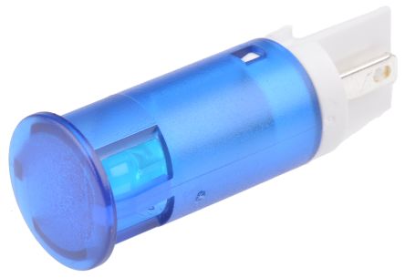 APEM Indicador LED, Azul, Marco Azul, Ø Montaje 12mm, 24V Dc, 20mA, 800mcd