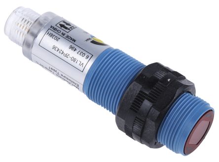 Sick V180-2 Zylindrisch Optischer Sensor, Reflektierend, Bereich 50 Mm → 7 M, PNP Ausgang, 4-poliger