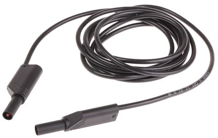 Hirschmann Test & Measurement Cable De Prueba Con Conector De 4 Mm Hirschmann De Color Negro, Macho-Macho, 1000V Ac/dc, 32A, 2m