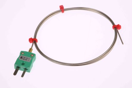 RS PRO SYSCAL Type K Thermocouple 1m Length, 1mm Diameter → +1100°C