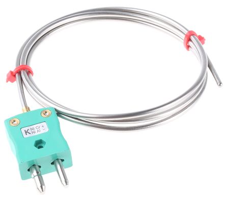 RS PRO SYSCAL Type K Thermocouple 1m Length, 3mm Diameter → +1100°C