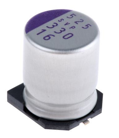 Panasonic 330μF Surface Mount Polymer Capacitor, 16V Dc