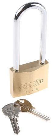ABUS Messing, Stahl Vorhängeschloss Mit Schlüssel Gleichschließend, Bügel-Ø 8mm X 80mm