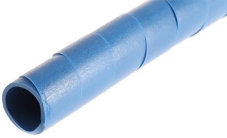 HellermannTyton SBPEMC Spiral-Kabelschutzschlauch PE, Metall-detektierbar Blau, Für Kabel-Ø 20mm Bis 150mm, Länge 30m