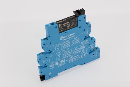 Finder 39 Series Interface Relay, DIN Rail Mount, 12V ac/dc Coil, SPDT