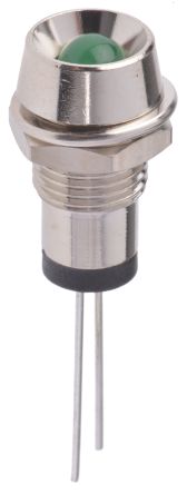 Marl LED Schalttafel-Anzeigelampe Grün 2.8V, Montage-Ø 8mm, Leiter